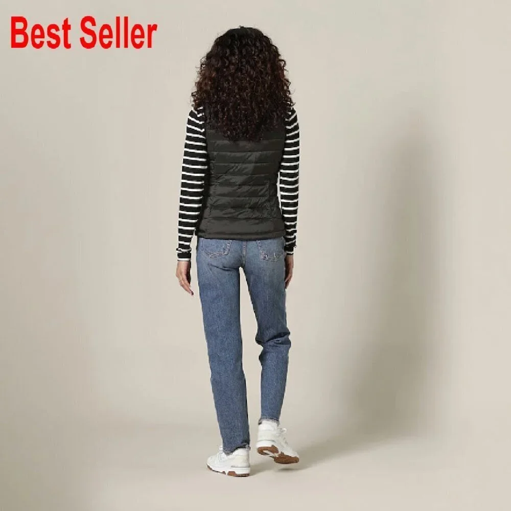 Lightweight Packable Puffer Vest Water-Resistant Quilted Classic Fit Chic